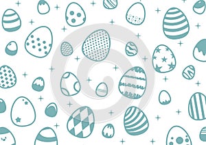 White green easter paper craft, scrapbook background decoration with multi variant easter egg in A2 size