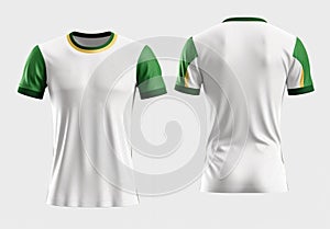 white and green sports jersey mockup