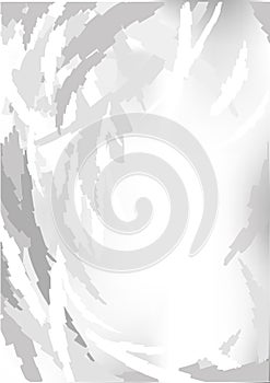 White - grey abstract background with decorative feathers