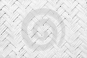 White grey bamboo weaving pattern, old woven rattan wall texture for background and design art work