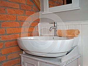 White grey bathroom with sink