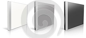 White, grey and black blank cd case