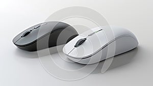 a white, grey, or black mouse against a pristine white background, showcasing its sleek design and functionality.
