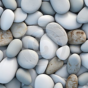 Photorealistic White Pebbles On Concrete Surface photo