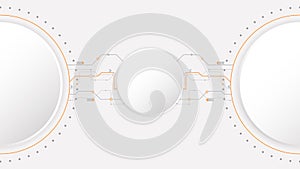white grey circle technology background abstract. technology with line digital color grey, orange, dot, hi-tech, vector.