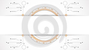 white grey circle technology background abstract. technology with line digital