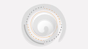 white grey circle technology background abstract. technology with line digital color grey, orange, dot, hi-tech, vector.