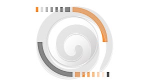 white grey circle technology background abstract. technology with line digital color grey, orange, dot, hi-tech, vector.