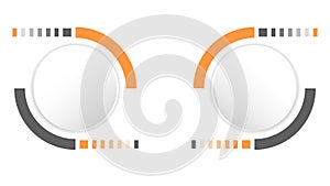 white grey circle technology background abstract. technology with line digital color grey, orange, dot, hi-tech, vector.