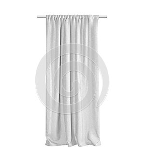 White grey curtain Isolated on a white background