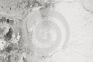 White grey old wall texture with cracked and peeled in vintage style for background and design art work