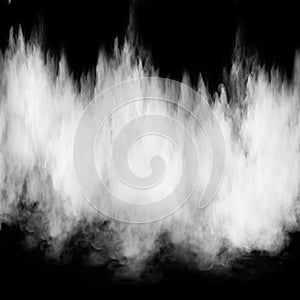 White Grey Smoke Abstract Shapes Black Background
