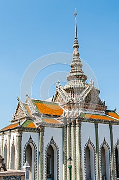 White and grey temple at Grand Palace, Thailand