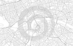 White and grey vector city map of London