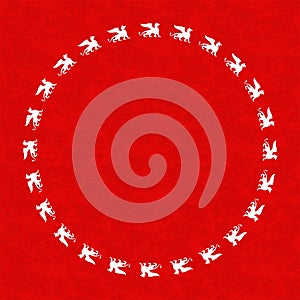 White griffons round frame - cdr format