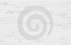 White grunge brick wall texture background for stone tile block painted in grey light color wallpaper modern interior and exterior