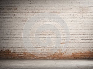 White grunge brick wall texture background, wallpaper for ads