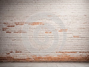 White grunge brick wall texture background, wallpaper for ads