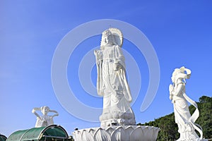 white guan yin statue in Hat Yai, Songkhla, Thailand