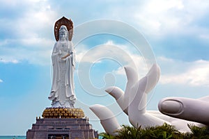 White GuanYin statue in Nanshan Buddhist Cultural Park, Sanya, H