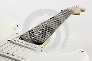 White Guitar Isolated On White Background