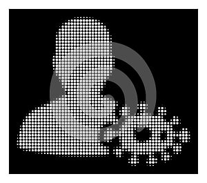 White Halftone Bacteriologist Icon photo