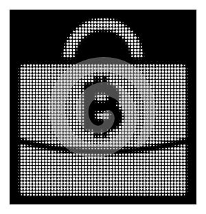 White Halftone Bitcoin Accounting Case Icon