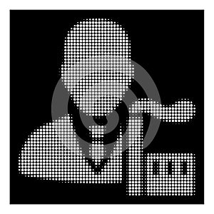 White Halftone Capitalist Oligarch Icon photo