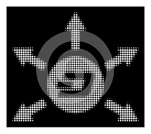 White Halftone Dash Coin Payout Arrows Icon