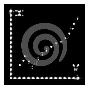 White Halftone Dotted Function Plot Icon