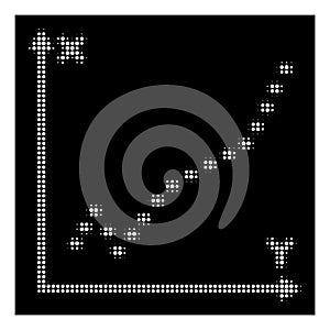White Halftone Dotted Function Plot Icon
