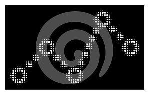 White Halftone Dotted Line Icon