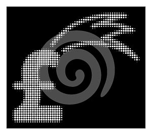 White Halftone Fortune Falling Pound Icon