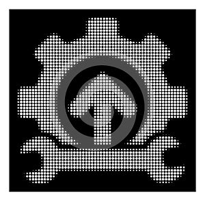 White Halftone Gear Integration Tools Icon