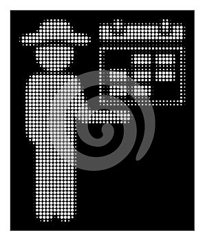 White Halftone Gentleman Schedule Icon