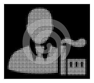 White Halftone Industry Capitalist Icon