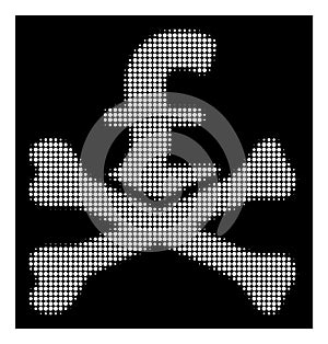 White Halftone Mortal Pound Debt Icon