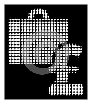 White Halftone Pound Accounting Icon