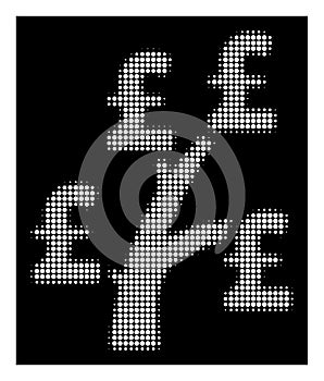 White Halftone Pound Money Tree Icon