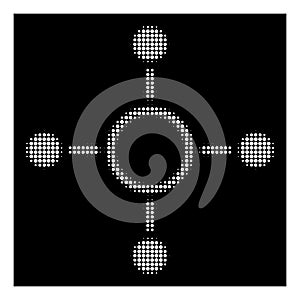 White Halftone Radial Structure Icon