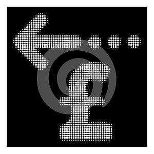 White Halftone Refund Pound Icon