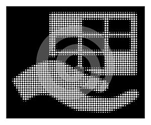 White Halftone Service Schedule Icon