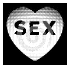 White Halftone Sex Heart Icon