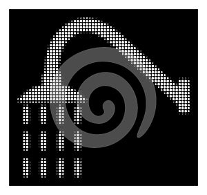 White Halftone Shower Icon