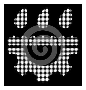 White Halftone Water Gear Drops Icon