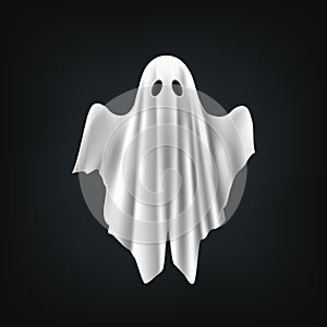 White Halloween spooky ghost, spirit or poltergeist