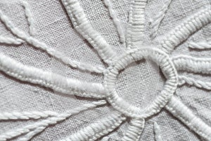 White hand embroidery