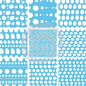 White Hand-painted Aligned polka dot pattern variation set
