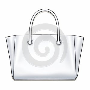 Detailed Shading White Tote Bag Icon On White Background photo