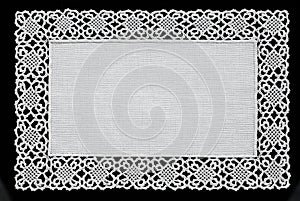 White handmade lace doily